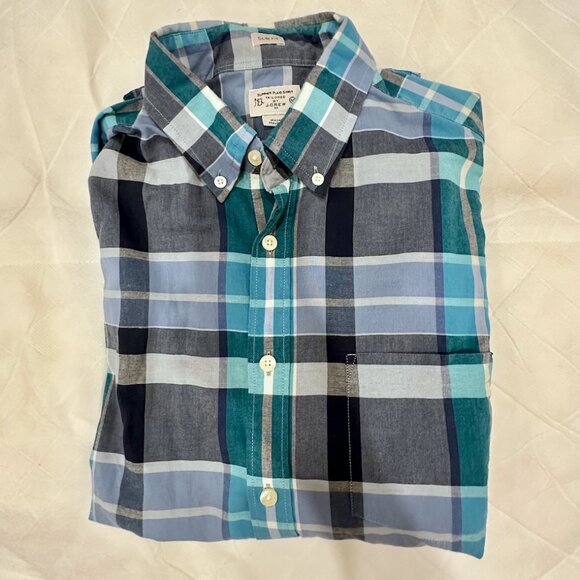 J. Crew Summer Plaid Shirt Slim Fit - Picture 1 of 2